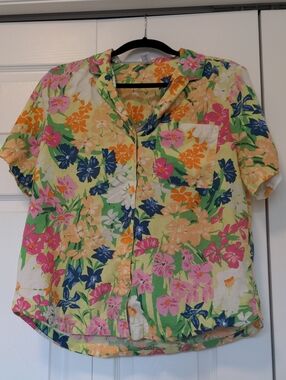 Poplin Floral PJ Top